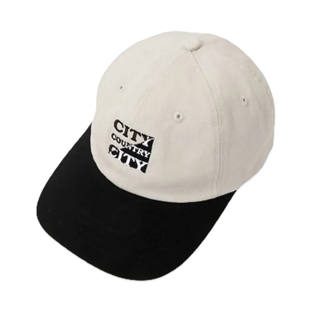 CITY COUNTRY CITY EMBROIDERED LOGO COTTON TWILL CAP "IVORYxBLACK"