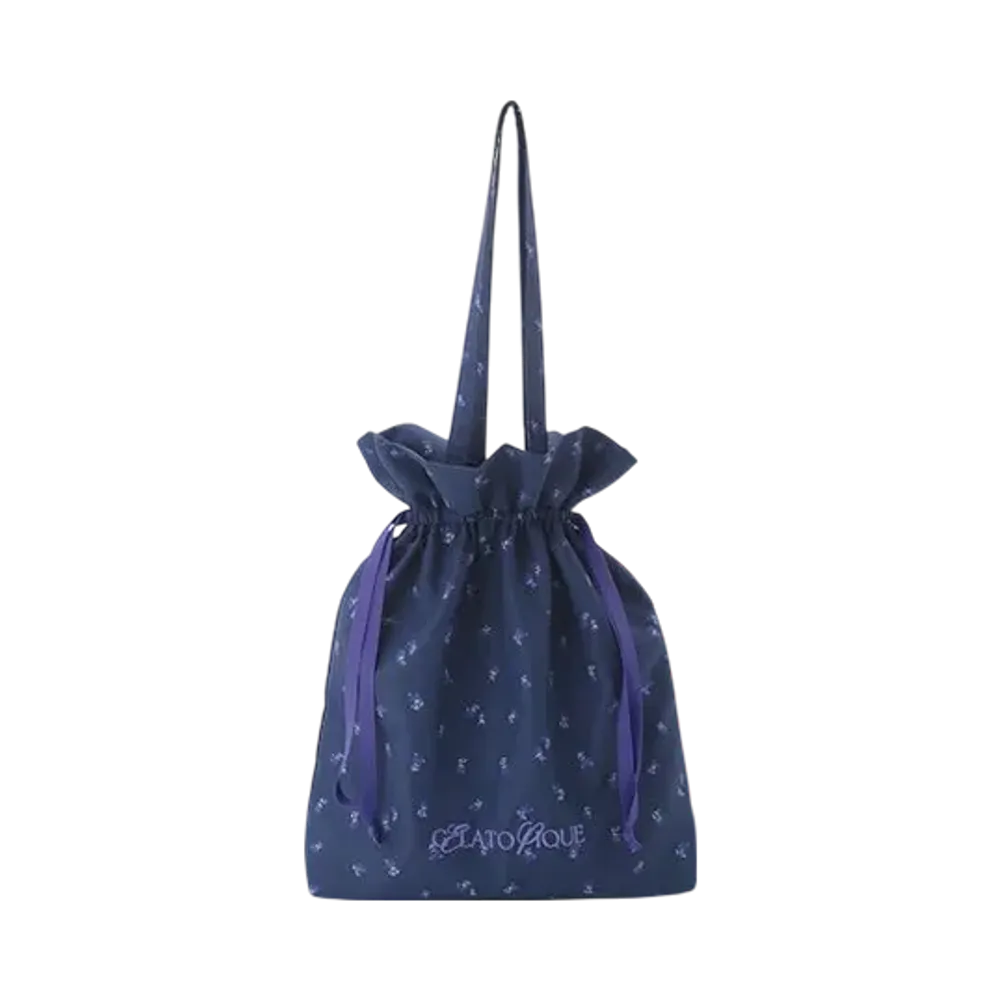 GELATO PIQUE Patterned Drawstring Bag "Navy"