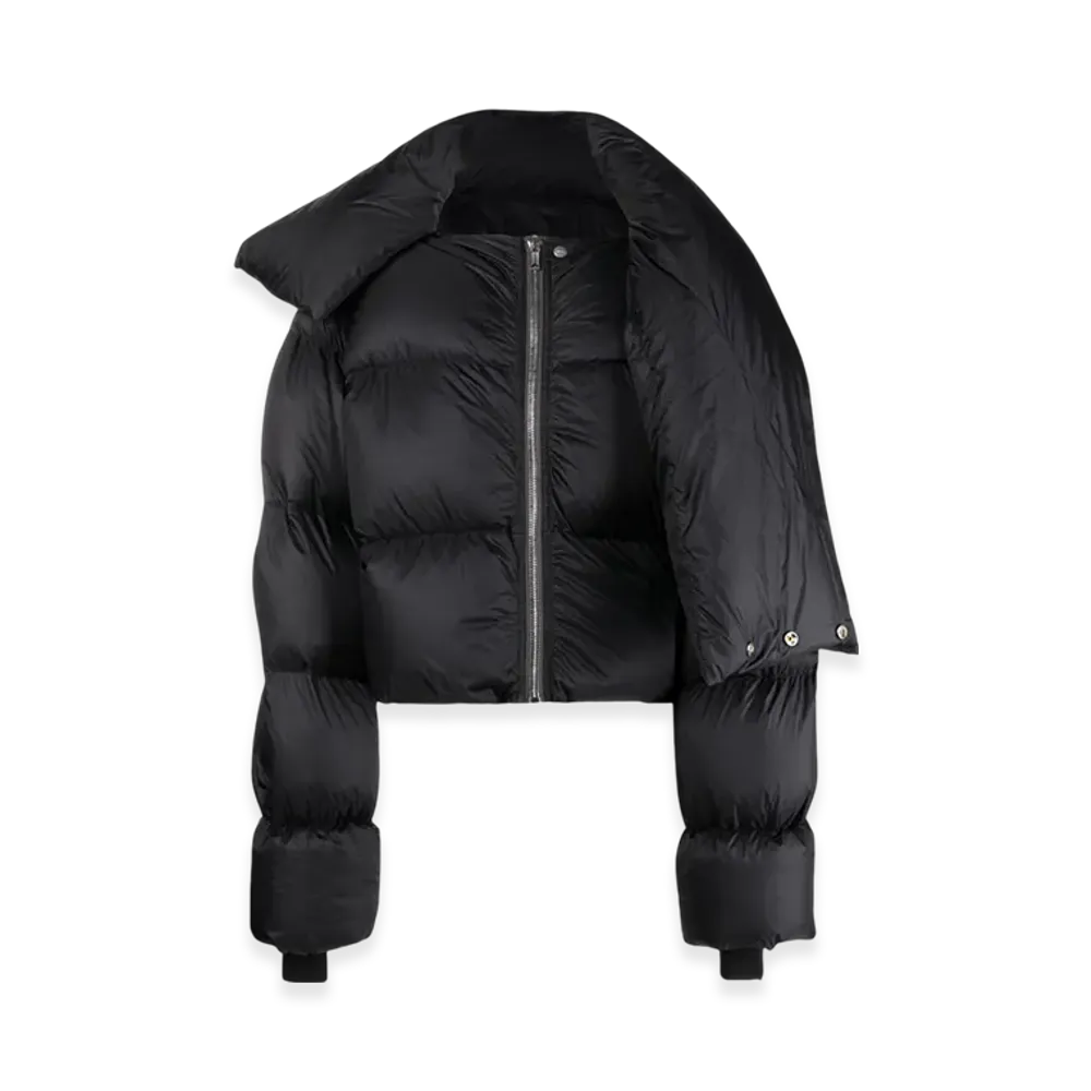 Rick Owens Nylon Down Funnel Neck Jacket "Black"