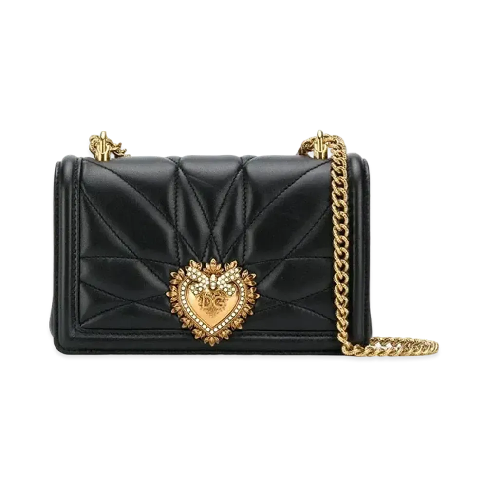 Dolce&Gabbana Devotion Bag Big Size Matrasse Nappa Leather "Black"