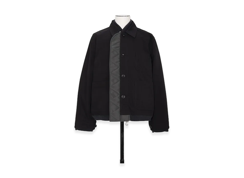 sacai Nylon Twill x Rip Stop Reversible Blouson "Black/Dark Khaki"