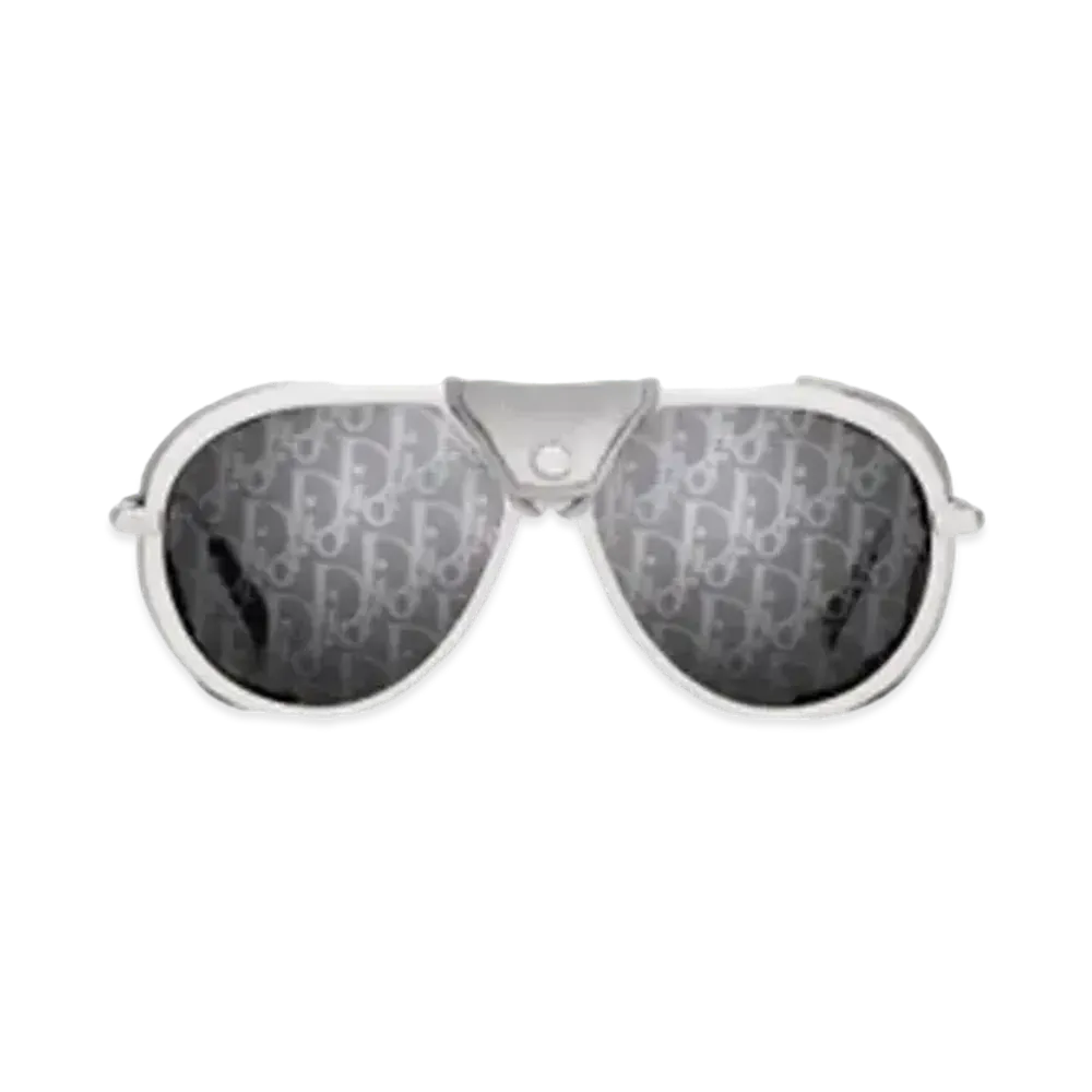 Dior DiorIORSNOW A1I Dior Oblique Mirrored Glacier Sunglasses "White/Silver"