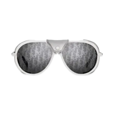 Dior DiorIORSNOW A1I Dior Oblique Mirrored Glacier Sunglasses "White/Silver"
