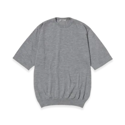 AURALEE Cashmere Hard Twist Knit T-Shirt "Top Gray"