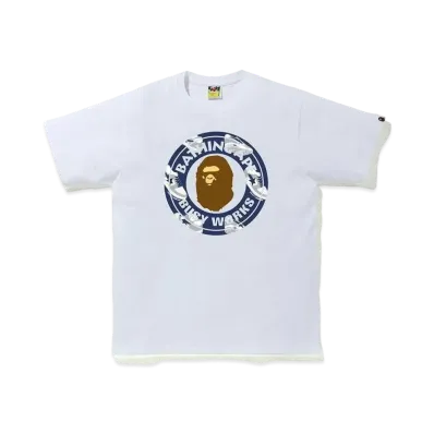 A BATHING APE RANDOM BAPE STA BUSY WORKS TEE "White/Navy"