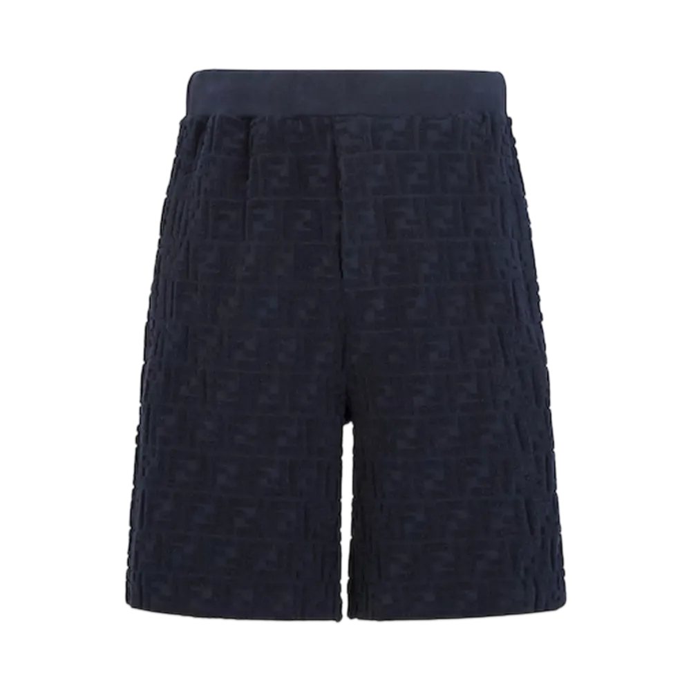 FENDI Men's Bermudas FF Terry Shorts "Blue"