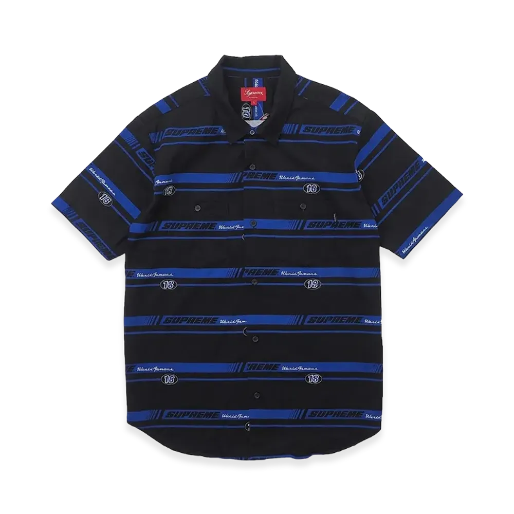 Supreme Striped Racing Work Shirt (18FW) "Black"