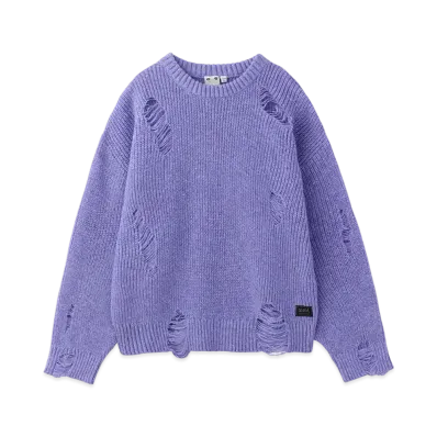 X-Girl Distressed Knit Top "Purple"