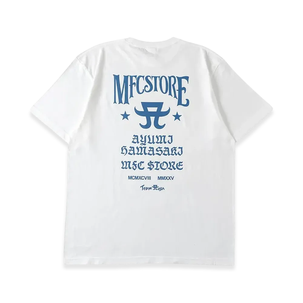 ayumi hamasaki x MFC STORE Ms Logo Tee "White/Blue"