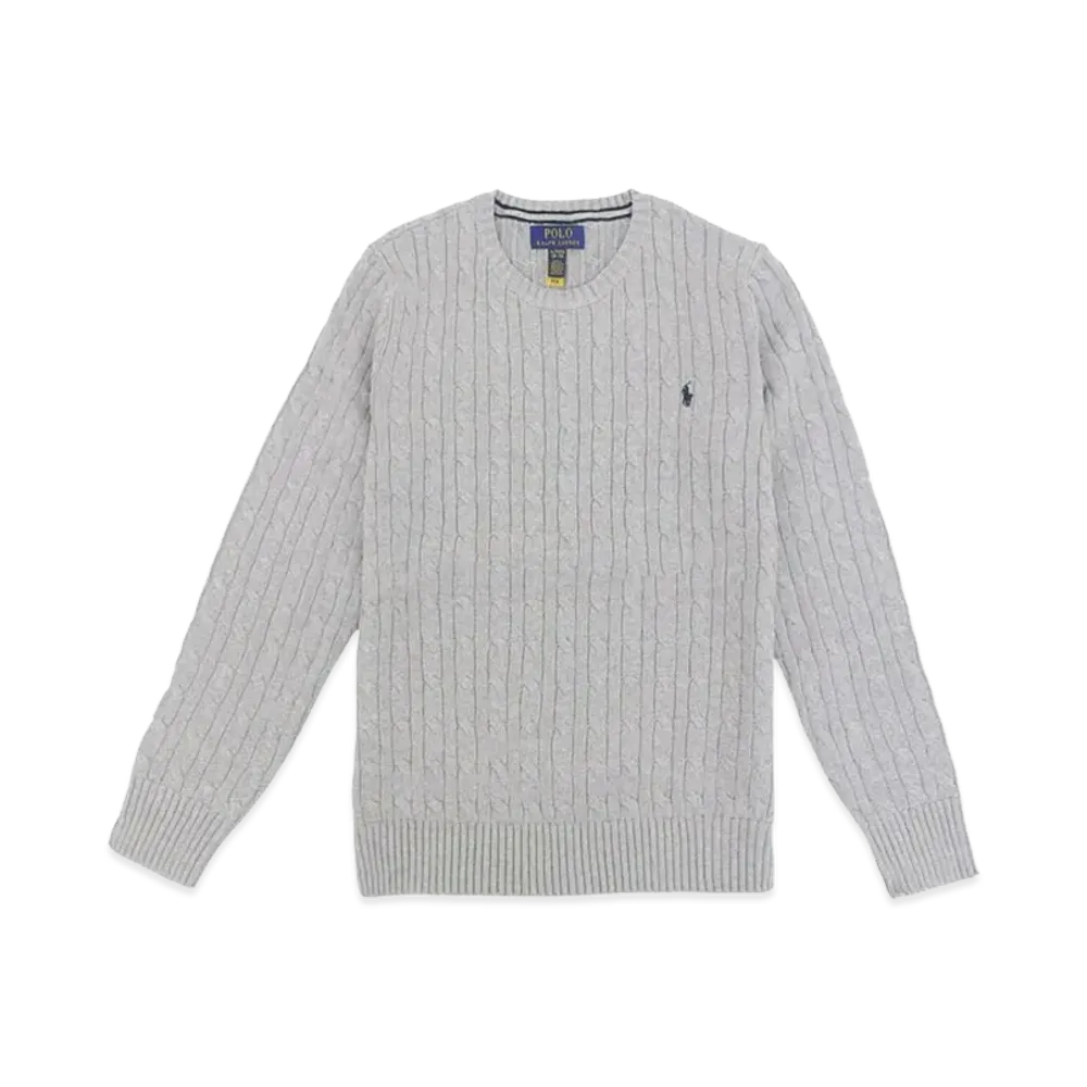 Polo Ralph Lauren Kids LS Cable-Knit Crew Sweater "Grey"
