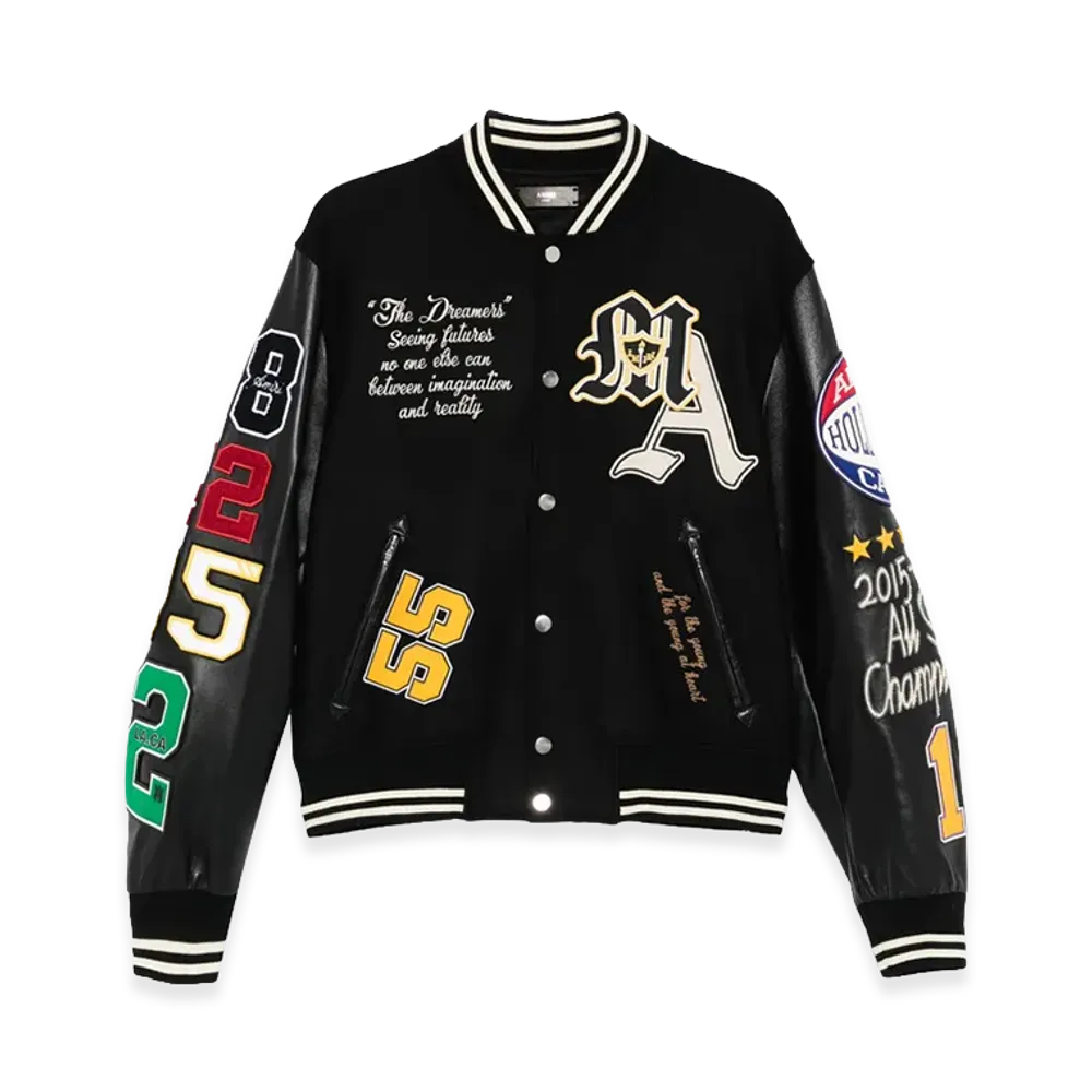 AMIRI Wool Blend Bomber Jacket "Black"