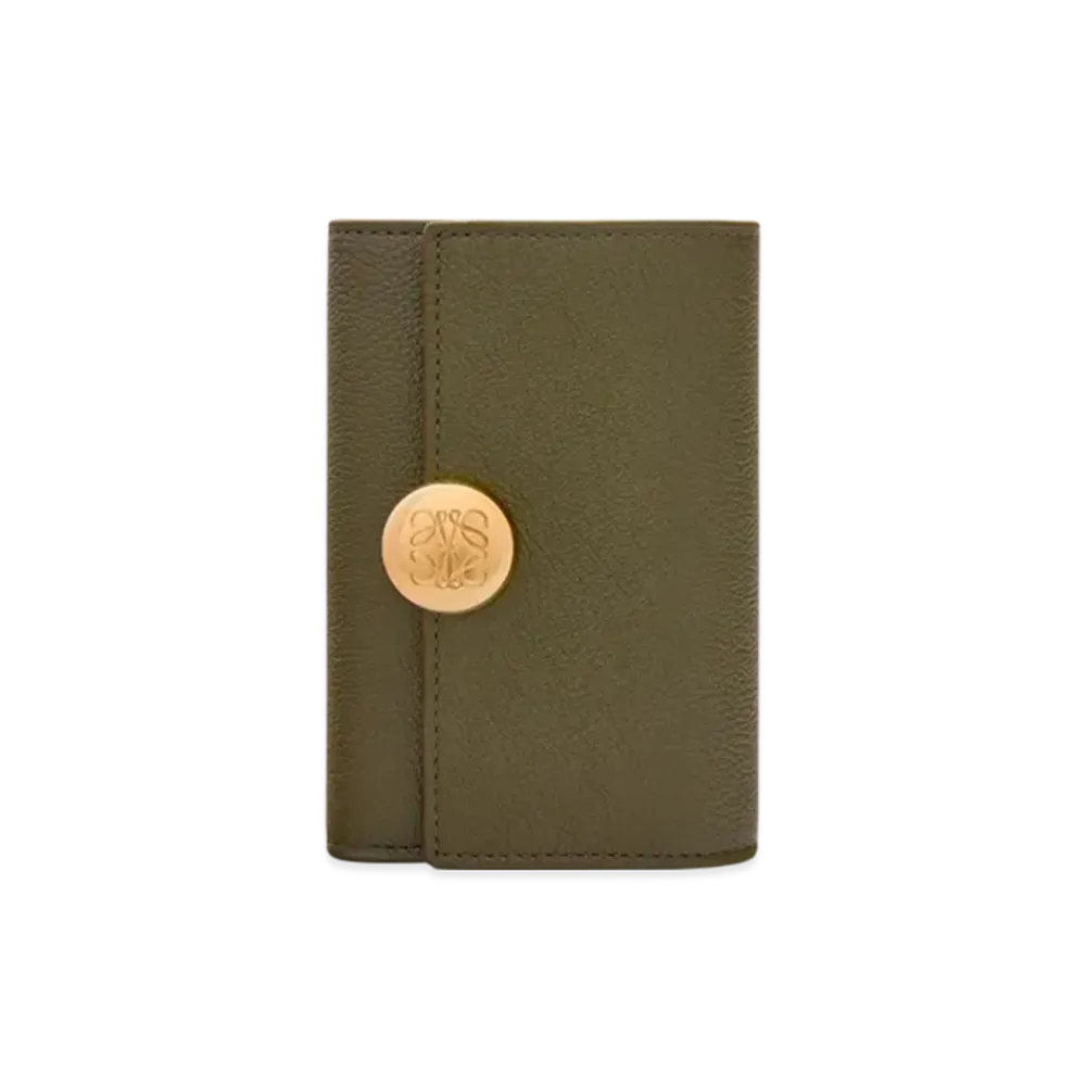 LOEWE Pebble Vertical Wallet Small "Dark Khaki"