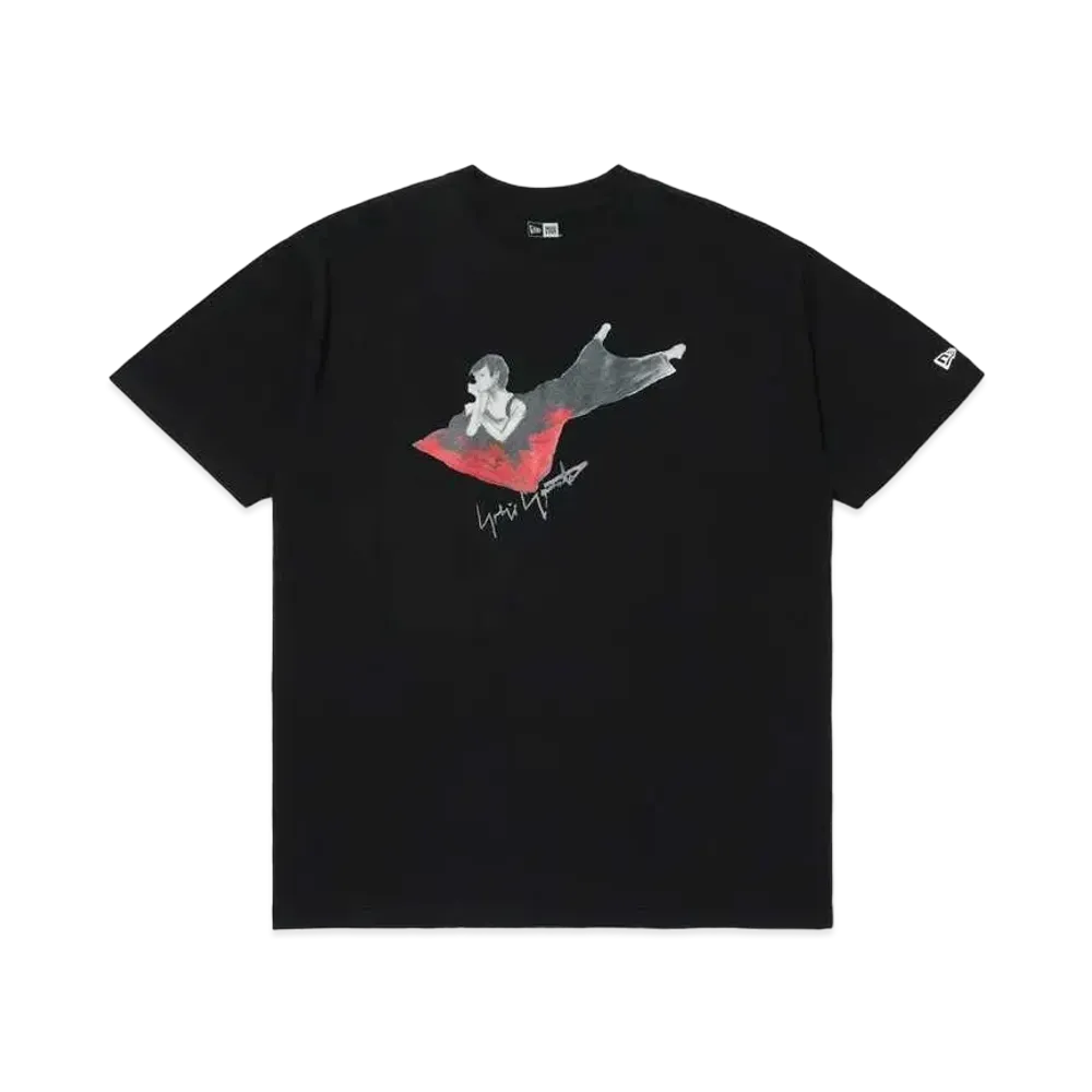 NEW ERA x Yohji Yamamoto FW22 Signature Logo Mikaeri Bijin S/S Cotton Tee "Black"