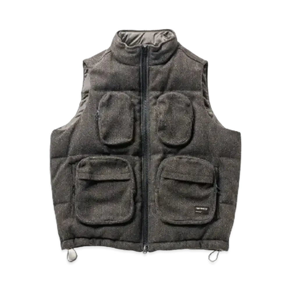 TIGHTBOOTH Tweed Down Vest "Olive"