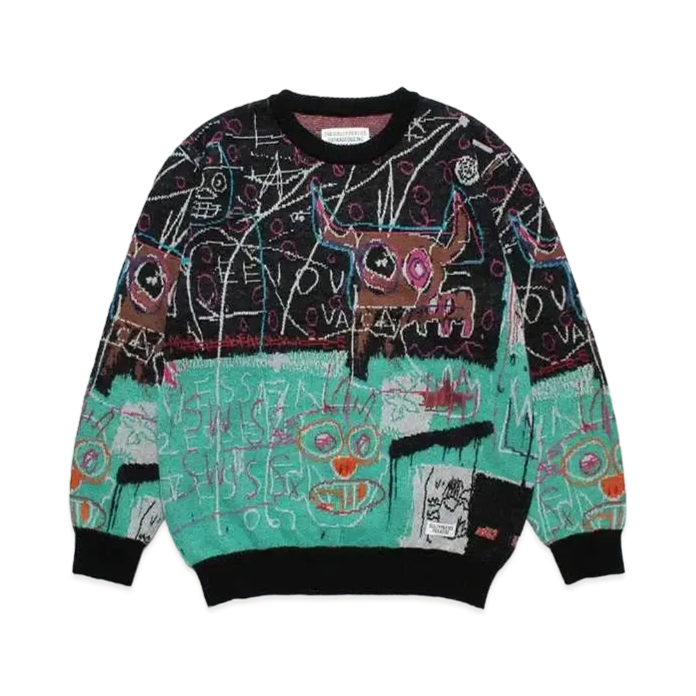 WACKO MARIA Jean-Michel Basquiat / Jacquard Sweater "One"