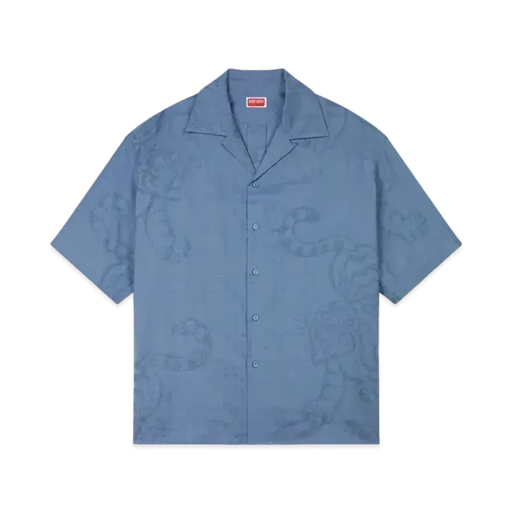 KENZO 'BAMBOO TIGER' Hawaiian Jacquard Shirt "Blue"