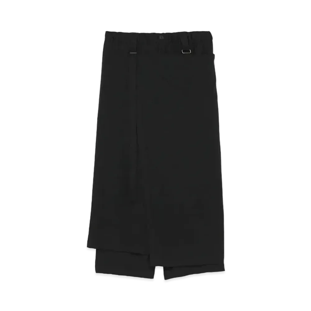 Yohji Yamamoto Pour Homme W/GABARDINE DOUBLE LONG WRAP PANTS "Black"