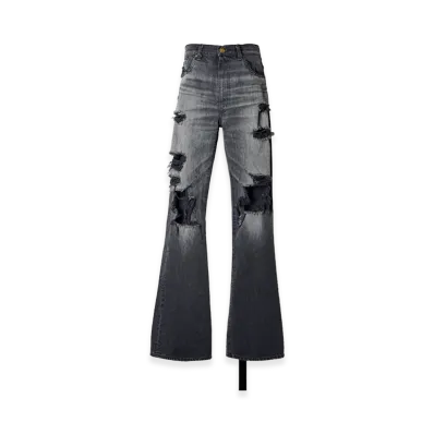 KAMIYA Distressed Slim Bootcut Jeans "Black"
