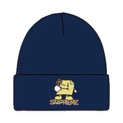Supreme Sticky Note Beanie "Navy"