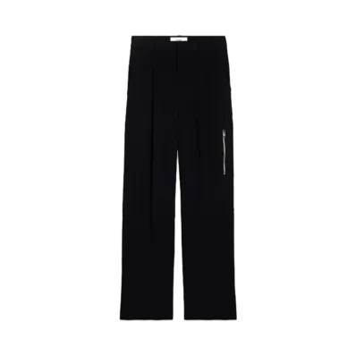 AMI PARIS Viscose Blend Crepe Cargo Pants "Black"