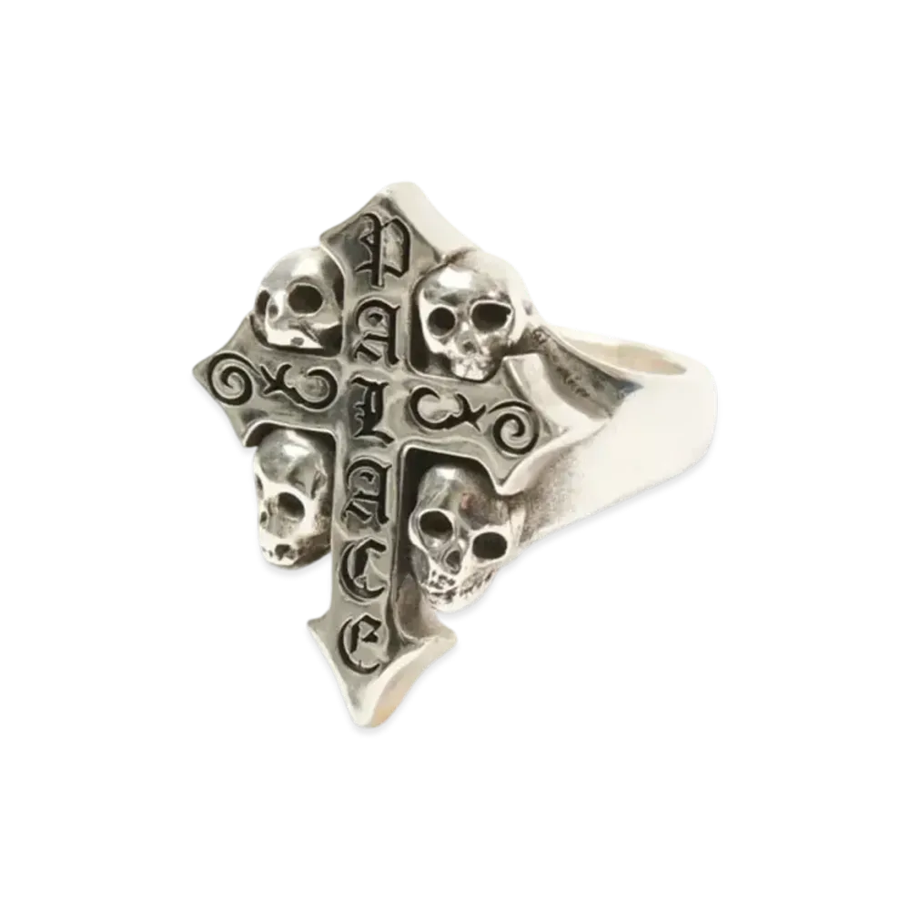PALACE TGF Skull Cross Ring "Silver"