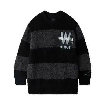 WILDSIDE Yohji Yamamoto x GELATO PIQUE Border Pullover "Black/Gray"