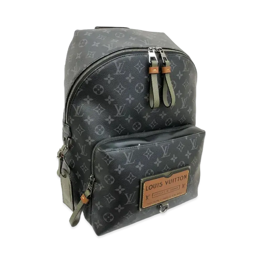 Louis Vuitton Discovery Backpack Gaston Label Safari Monogram Eclipse "Khaki"