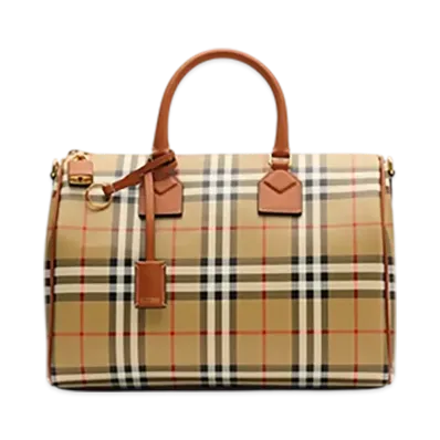 Burberry Medium Check Bowling Bag "Archive Beige/Briar Brown"