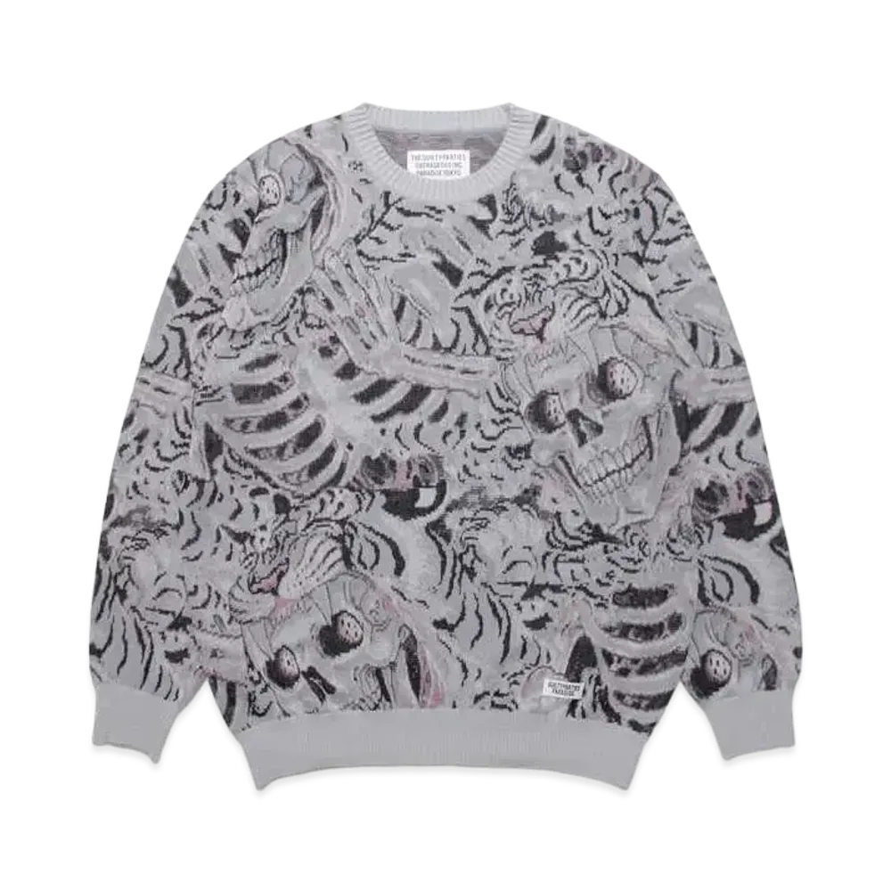 WACKO MARIA TIM LEHI / Jacquard Sweater "Gray"