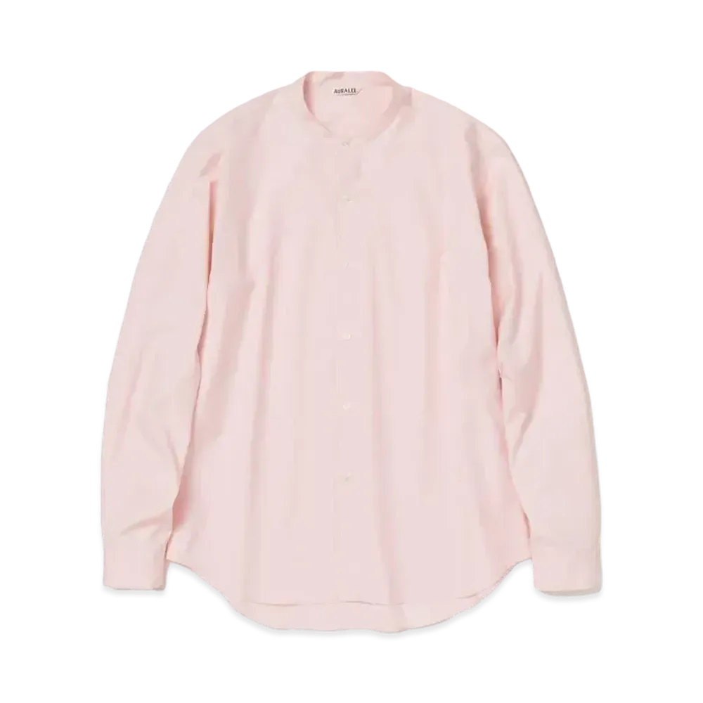 AURALEE High Count Finx Ox Stand Collar Shirt "Light Pink"