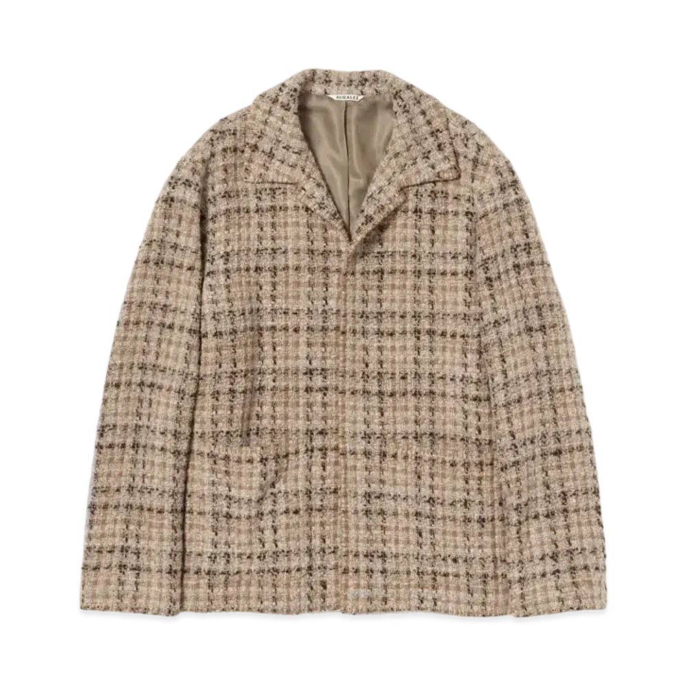 AURALEE HOMESPUN TWEED SHIRTS BLOUSON "Beige"