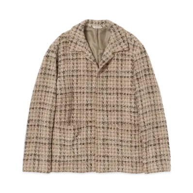 AURALEE HOMESPUN TWEED SHIRTS BLOUSON "Beige"