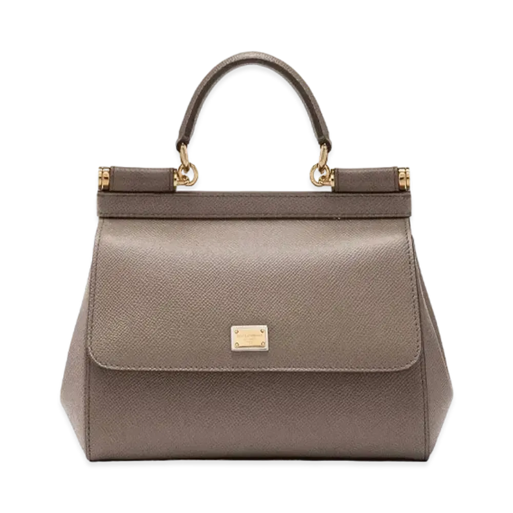Dolce&Gabbana Sicily Bag Small Dauphine Leather "Beige"