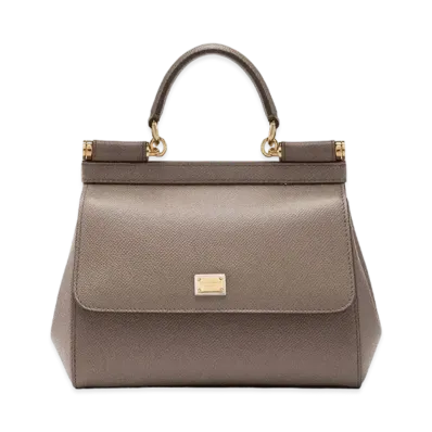Dolce&Gabbana Sicily Bag Small Dauphine Leather "Beige"
