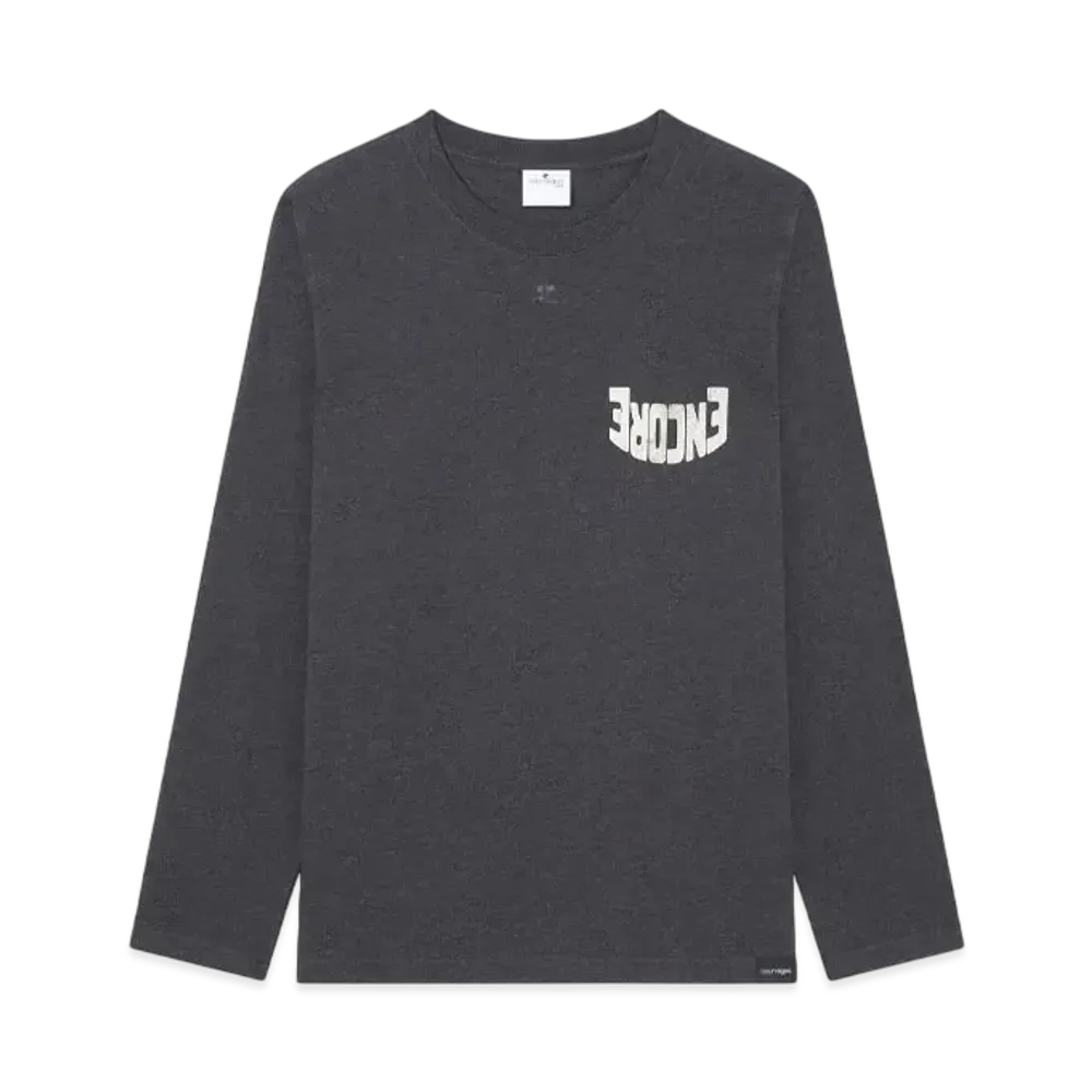 Courreges Encore Long Sleeved T-Shirt "Dark Heather Grey/Natural"