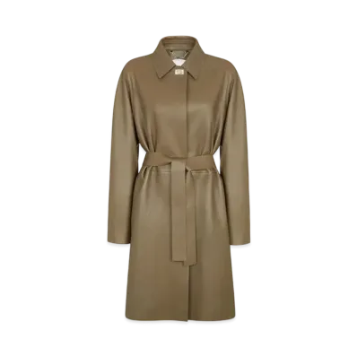 FENDI Women's Leather Overcoat "Green"