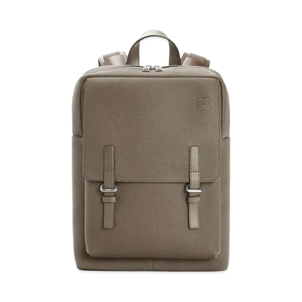 LOEWE Military Backpack In Soft Grained Calfskin "Dark Moss"