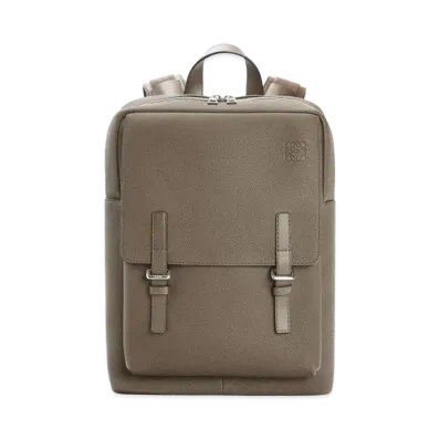 LOEWE Military Backpack In Soft Grained Calfskin "Dark Moss"