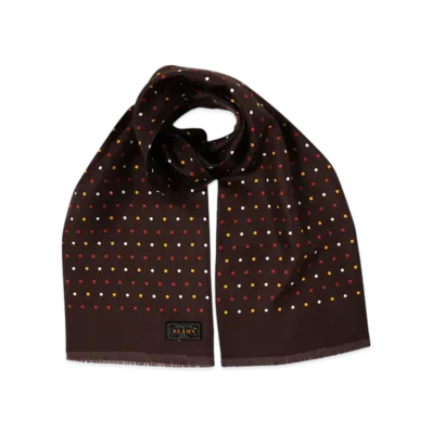 BEAMS Silk Stole Dot Print "Brown"