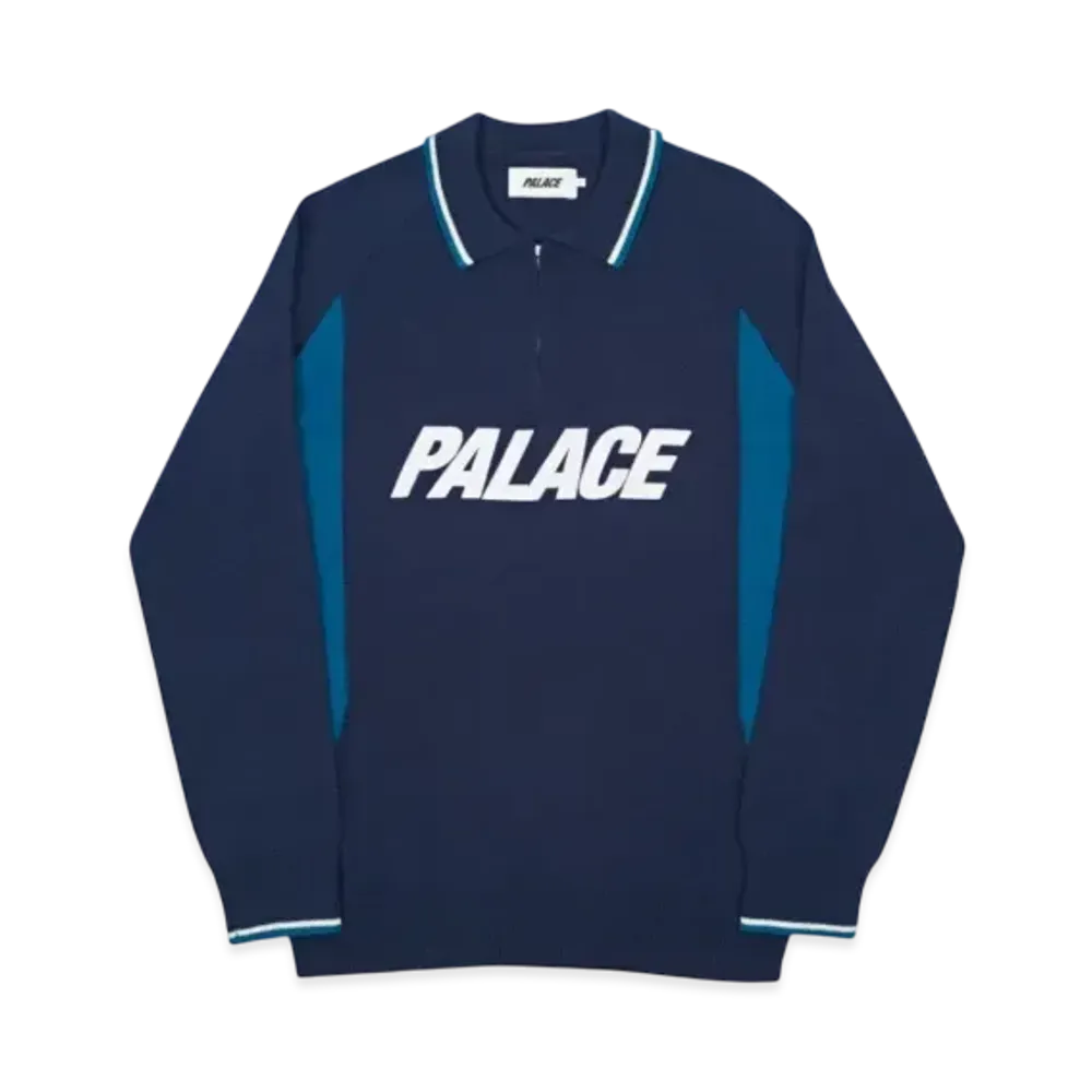 PALACE Polo Zip Knit "Navy"