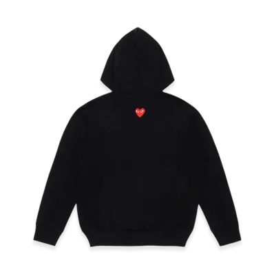 PLAY COMME des GARCONS Unisex Back Printed Zip-Up Hoodie "Black"