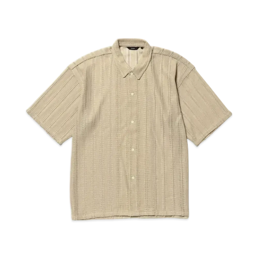BEAMS Mesh Open Collar Shirt "Sand"
