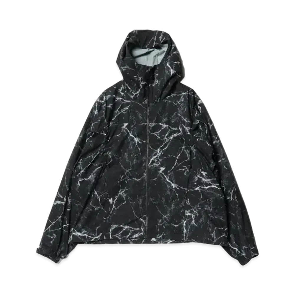 BEAMS Water Repellent Allover Print Zip-Up Hoodie "Black"