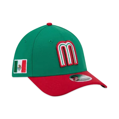 NEW ERA Mexico Baseball 2026WBC World Baseball Classic M-Crown 39Thirty Flex Hat "Green/Red"
