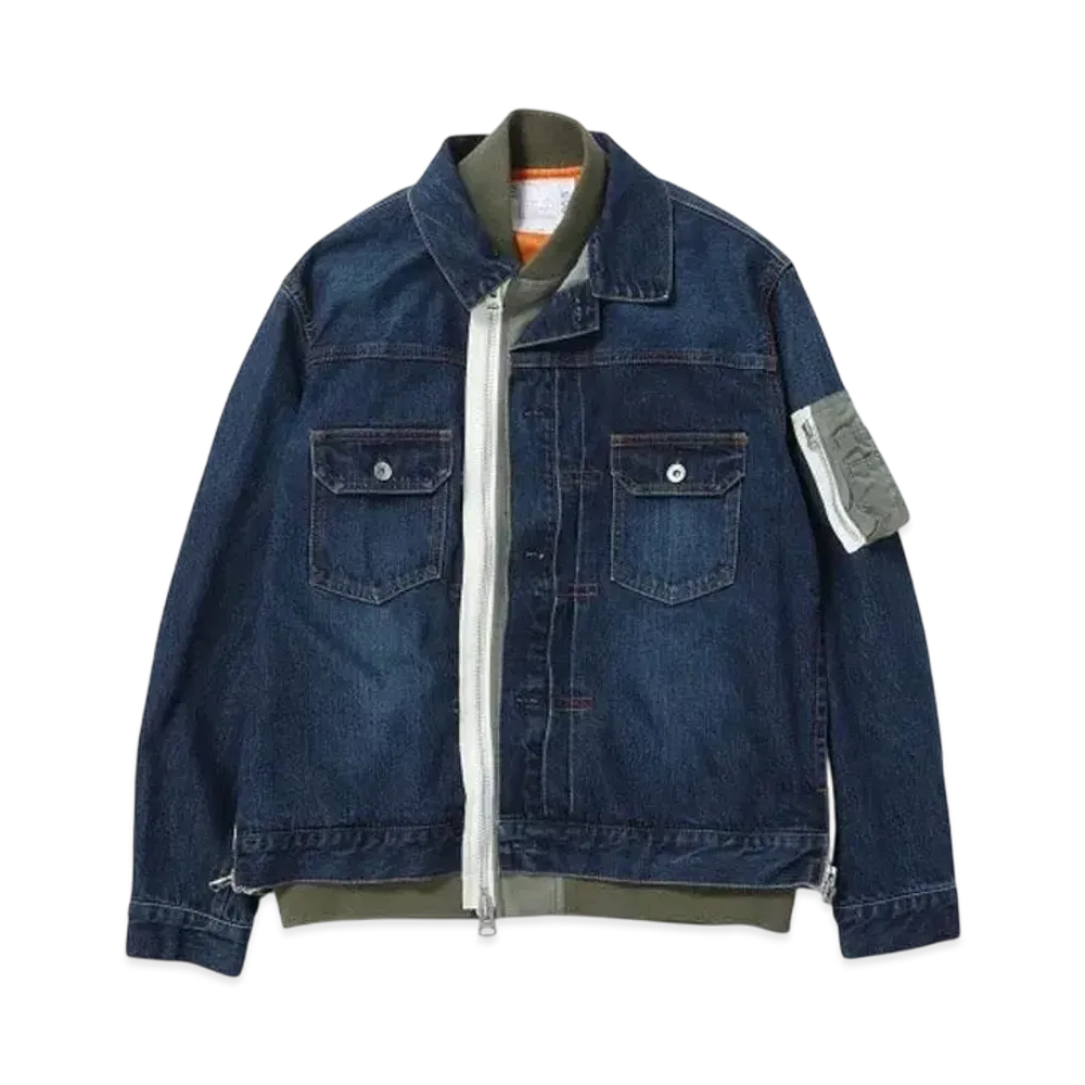 sacai Denim x Nylon Twill Jacket "Blue"