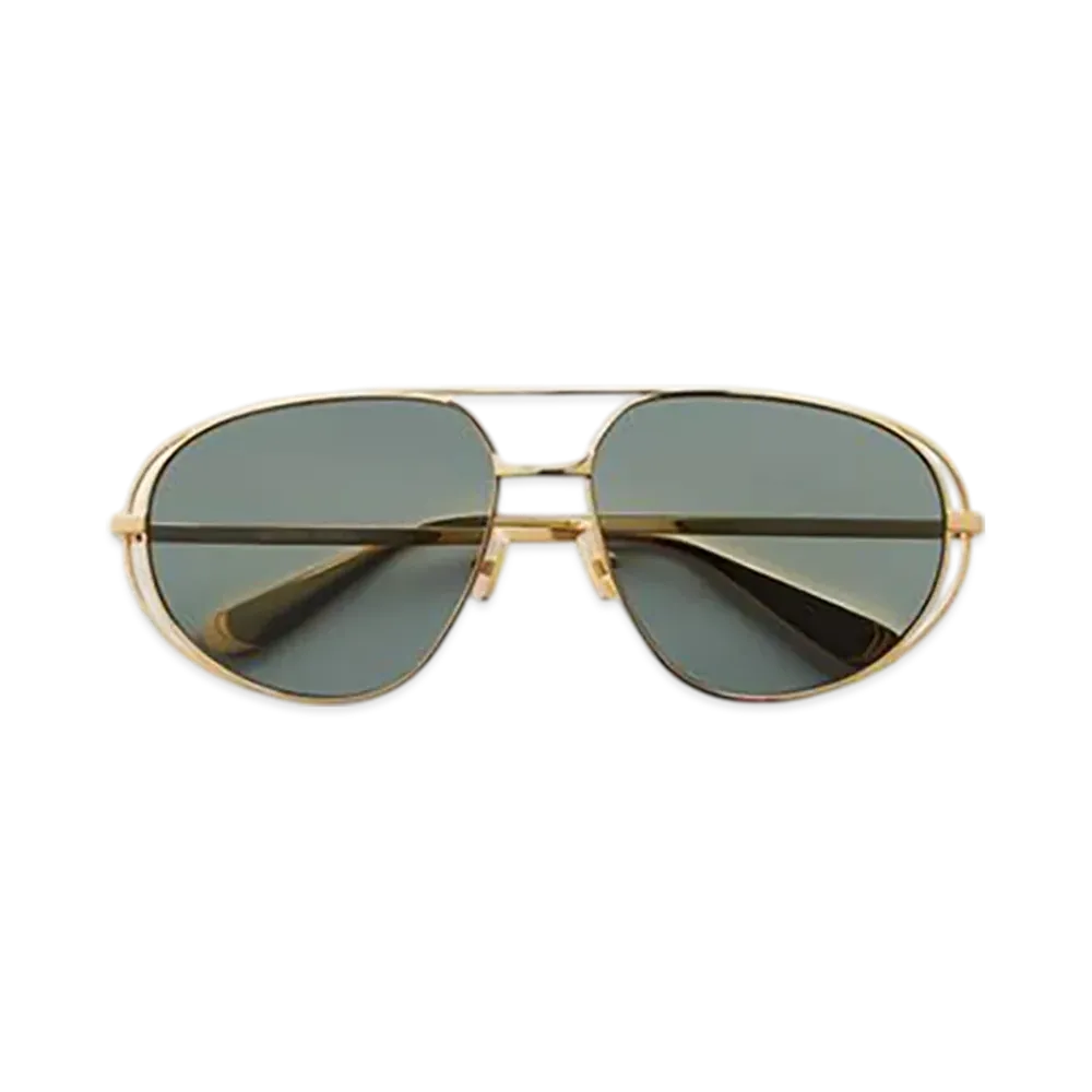 Bottega Veneta Classic Aviator Sunglasses "Gold/Green"