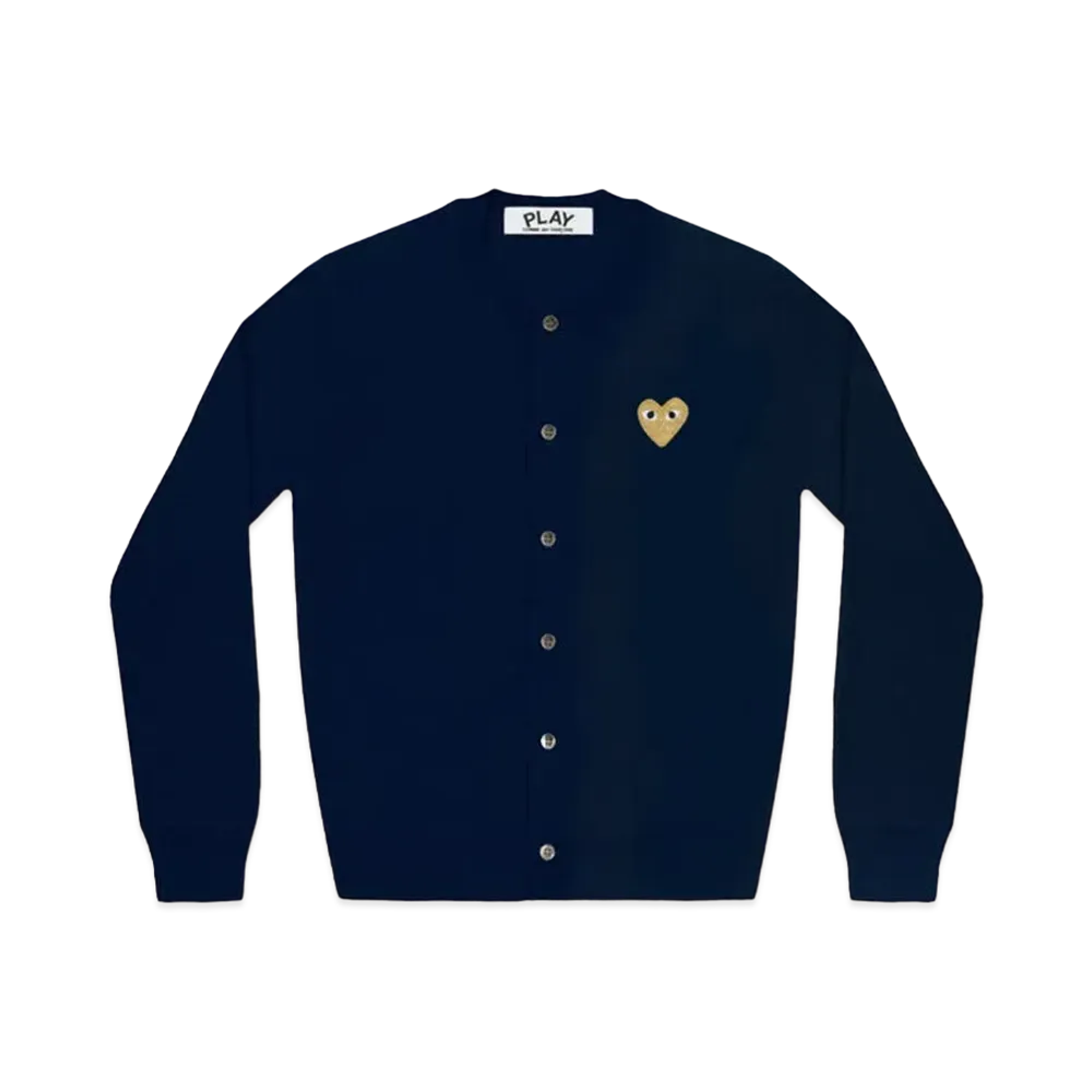 PLAY COMME des GARCONS Gold Heart Ladie's Cardigan "Navy"