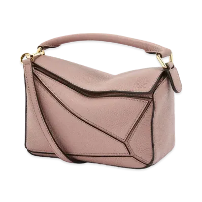 LOEWE Mini Puzzle Bag In Soft Grained Calfskin "Dark Blush"