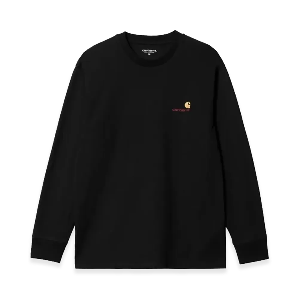 Carhartt WIP L/S American Script T-Shirt "Black"
