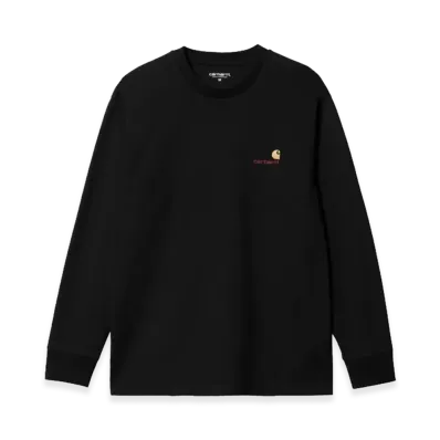 Carhartt WIP L/S American Script T-Shirt "Black"